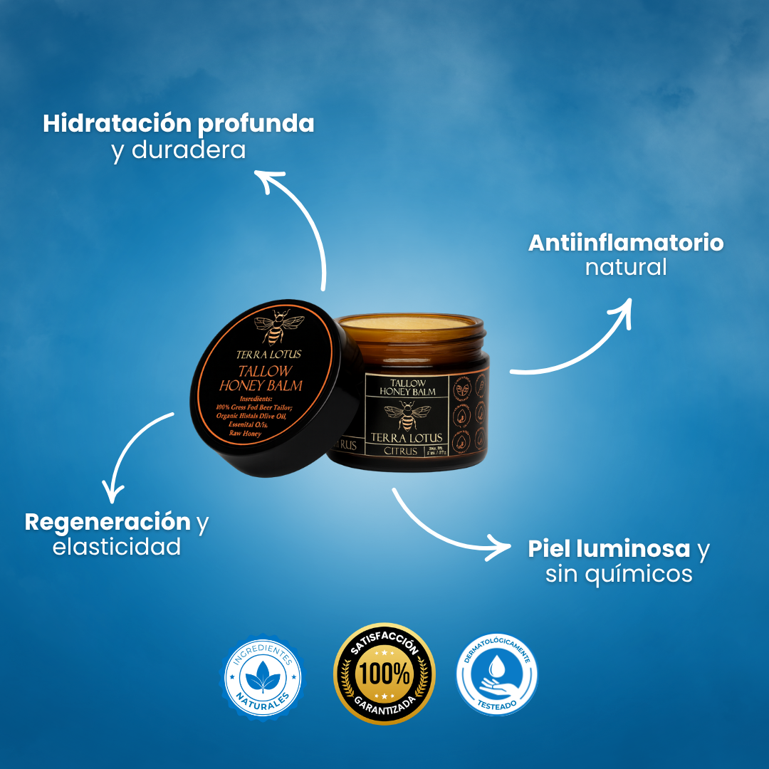 Sovana Terra Lotus - Bálsamo de sebo de res alimentado con miel cruda